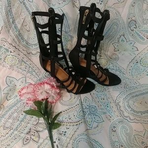 Bamboo black wedges
